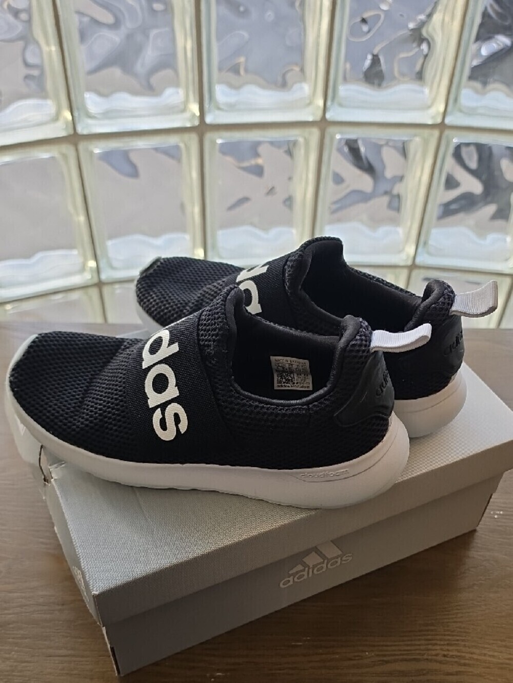 adidas Kids Black and White Slip-On Sneakers - Picture 3 of 8